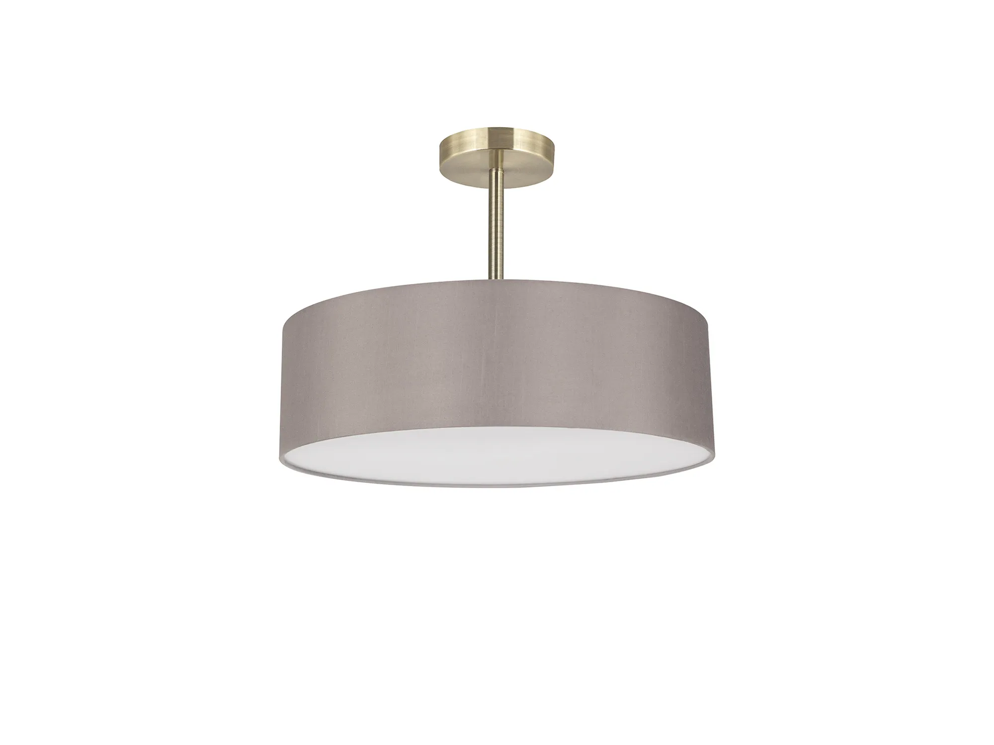 Baymont 45cm Semi Flush 3 Light Antique Brass, Grey DK0702  Deco Baymont AB GR